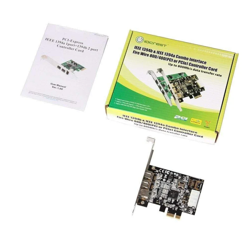 PCI Express 3-Port-Firewire 1394B & 1394A PCIe 1.1 x1-Karte TI XIO2213B-Chipsatz