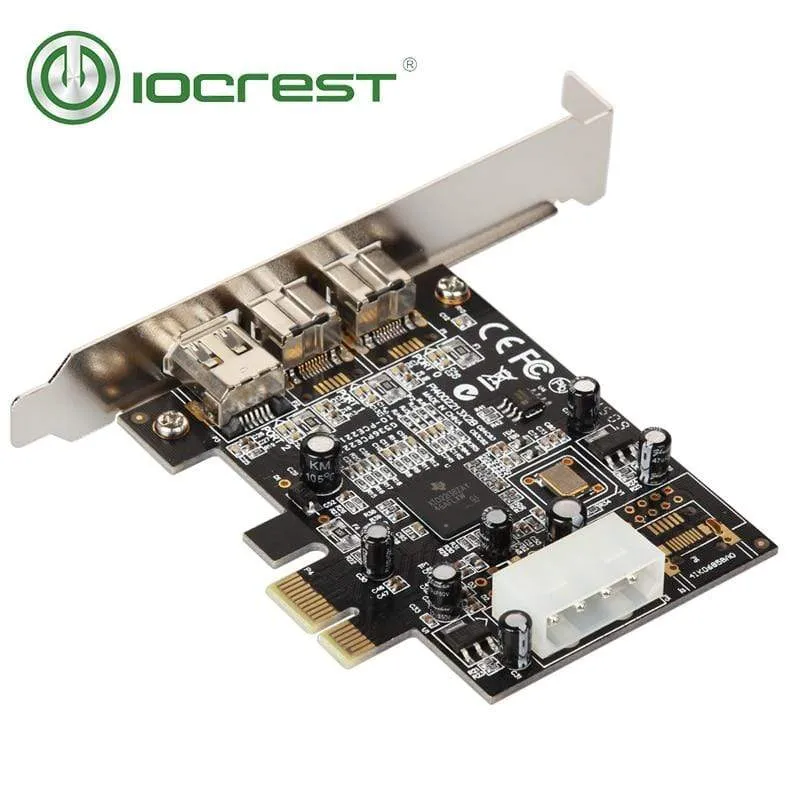 PCI Express 3-Port-Firewire 1394B & 1394A PCIe 1.1 x1-Karte TI XIO2213B-Chipsatz
