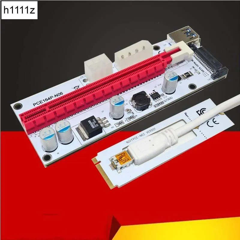M.2 NGFF zu PCI-E X16 Slot Transfer Card Mining m.2 Riser mit SATA 6pin 4pin Molex Riser Kartenerhöhung für Bitcoin-Mining