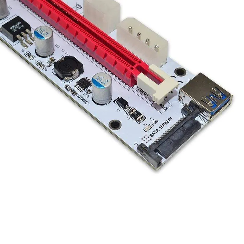 M.2 NGFF zu PCI-E X16 Slot Transfer Card Mining m.2 Riser mit SATA 6pin 4pin Molex Riser Kartenerhöhung für Bitcoin-Mining