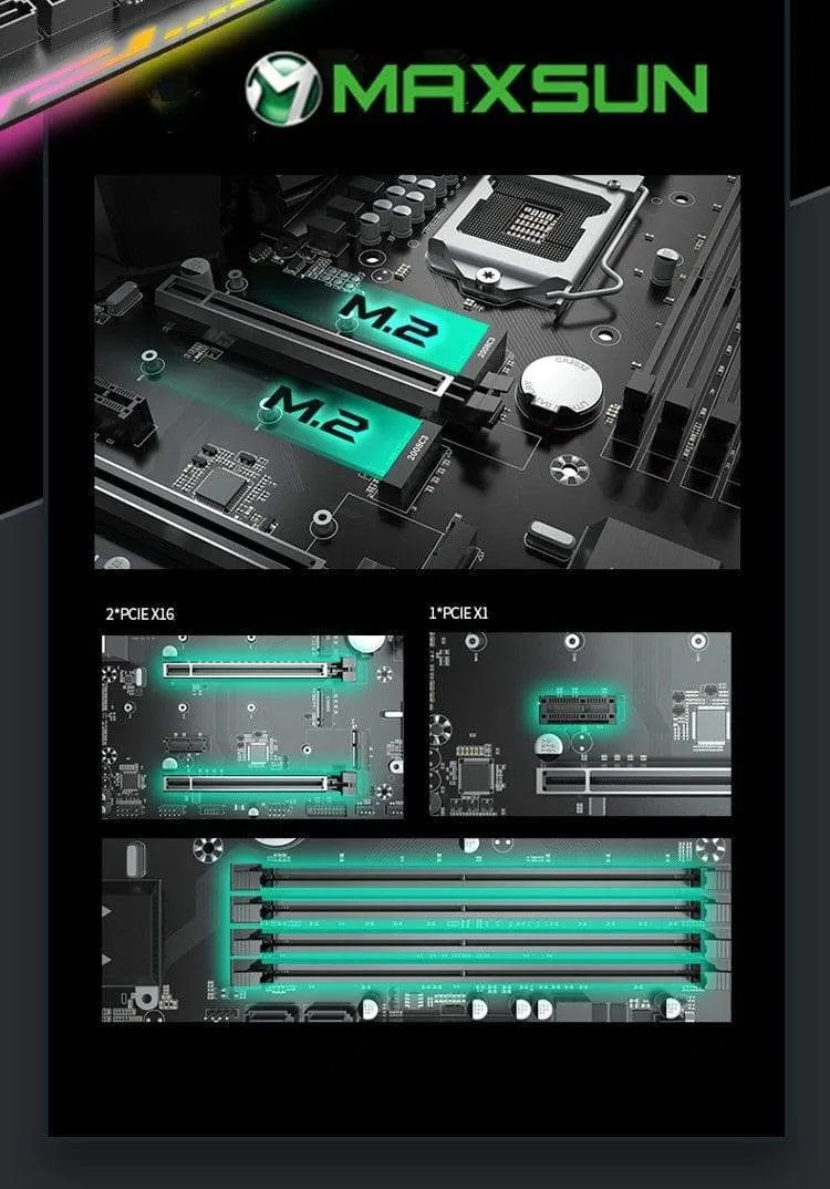 Neues Motherboard iCraft B460M WIFI6-PC-Mainboard-Kit Zweikanal-DDR4-RGB-SATA3.0-VGA-LGA1200-Computerzubehör