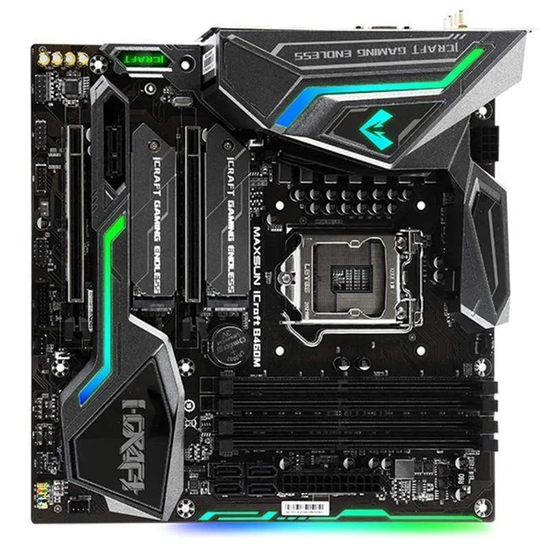 Neues Motherboard iCraft B460M WIFI6-PC-Mainboard-Kit Zweikanal-DDR4-RGB-SATA3.0-VGA-LGA1200-Computerzubehör