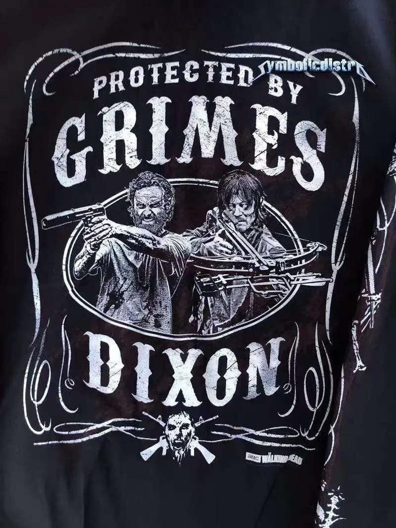 Gildan Walking Dead Filigraner Reißverschluss 50 % Baumwolle 50 % Polyester Vorgewaschen Bördelnd Schwarz Herren Hoodies Sweatshirts