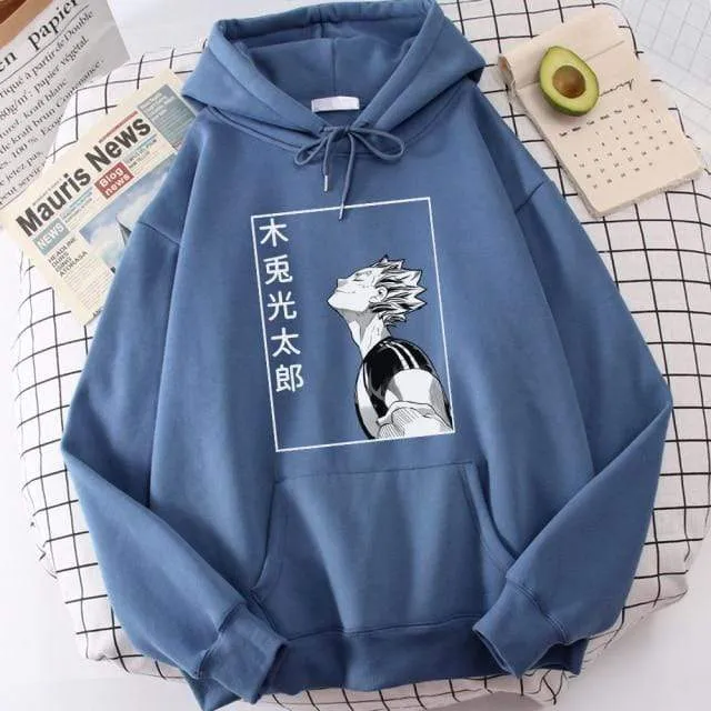 Haikyuu Bokuto Koutarou Print Hoodies Männer Hip Hop Casual Streetwear Fashion Lustige Sweatshirts Kuroo Anime Casual Hooded Herren