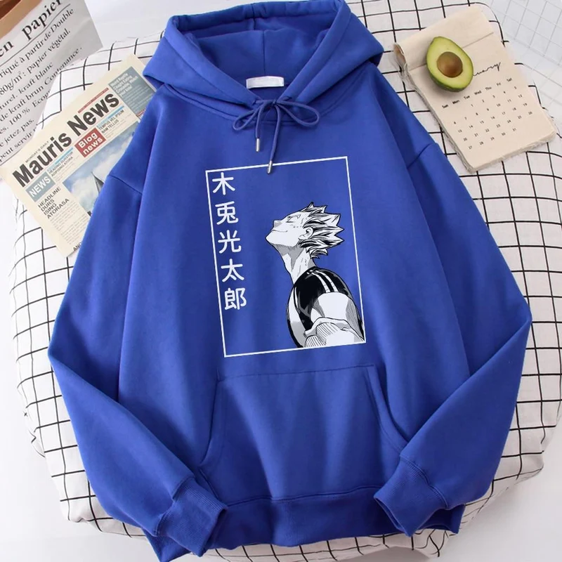Haikyuu Bokuto Koutarou Print Hoodies Männer Hip Hop Casual Streetwear Fashion Lustige Sweatshirts Kuroo Anime Casual Hooded Herren