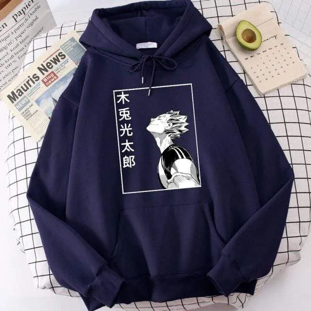 Haikyuu Bokuto Koutarou Print Hoodies Männer Hip Hop Casual Streetwear Fashion Lustige Sweatshirts Kuroo Anime Casual Hooded Herren