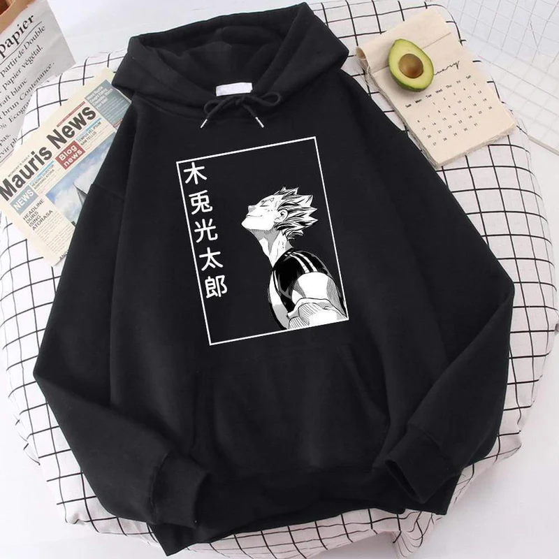Haikyuu Bokuto Koutarou Print Hoodies Männer Hip Hop Casual Streetwear Fashion Lustige Sweatshirts Kuroo Anime Casual Hooded Herren