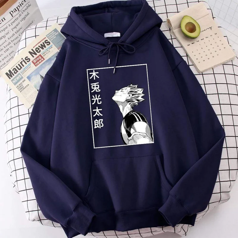 Haikyuu Bokuto Koutarou Print Hoodies Männer Hip Hop Casual Streetwear Fashion Lustige Sweatshirts Kuroo Anime Casual Hooded Herren