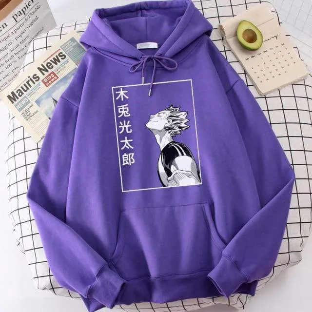 Haikyuu Bokuto Koutarou Print Hoodies Männer Hip Hop Casual Streetwear Fashion Lustige Sweatshirts Kuroo Anime Casual Hooded Herren