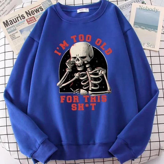 Hoodie mit Totenkopf-Print, Cartoon-Kleidung, Herren-Kapuzenpullover, Sweatshirt, Hip-Hop-Trainingsanzug, modische Streetwear, Rundhalsausschnitt, übergroße Hoodies
