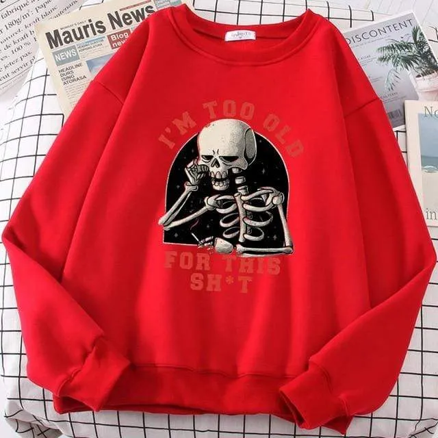 Hoodie mit Totenkopf-Print, Cartoon-Kleidung, Herren-Kapuzenpullover, Sweatshirt, Hip-Hop-Trainingsanzug, modische Streetwear, Rundhalsausschnitt, übergroße Hoodies