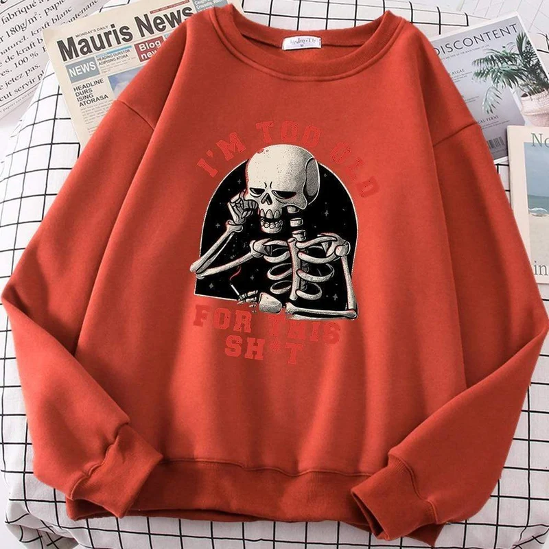 Hoodie mit Totenkopf-Print, Cartoon-Kleidung, Herren-Kapuzenpullover, Sweatshirt, Hip-Hop-Trainingsanzug, modische Streetwear, Rundhalsausschnitt, übergroße Hoodies