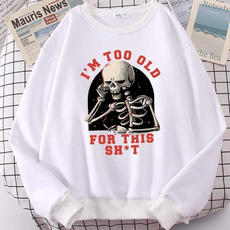Hoodie mit Totenkopf-Print, Cartoon-Kleidung, Herren-Kapuzenpullover, Sweatshirt, Hip-Hop-Trainingsanzug, modische Streetwear, Rundhalsausschnitt, übergroße Hoodies