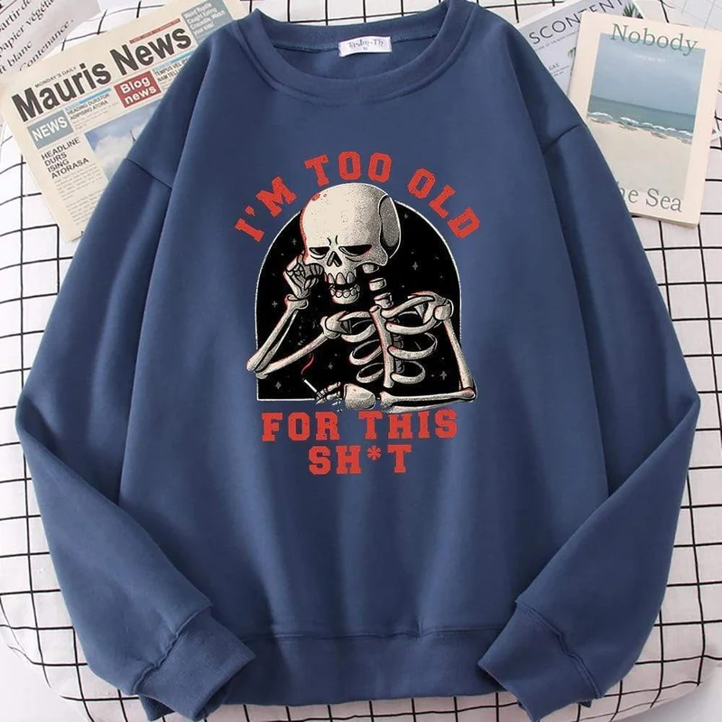 Hoodie mit Totenkopf-Print, Cartoon-Kleidung, Herren-Kapuzenpullover, Sweatshirt, Hip-Hop-Trainingsanzug, modische Streetwear, Rundhalsausschnitt, übergroße Hoodies