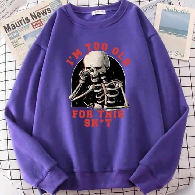 Hoodie mit Totenkopf-Print, Cartoon-Kleidung, Herren-Kapuzenpullover, Sweatshirt, Hip-Hop-Trainingsanzug, modische Streetwear, Rundhalsausschnitt, übergroße Hoodies