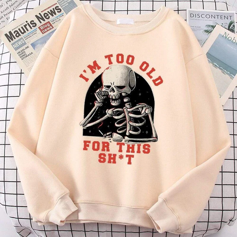 Hoodie mit Totenkopf-Print, Cartoon-Kleidung, Herren-Kapuzenpullover, Sweatshirt, Hip-Hop-Trainingsanzug, modische Streetwear, Rundhalsausschnitt, übergroße Hoodies