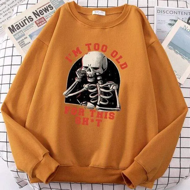 Hoodie mit Totenkopf-Print, Cartoon-Kleidung, Herren-Kapuzenpullover, Sweatshirt, Hip-Hop-Trainingsanzug, modische Streetwear, Rundhalsausschnitt, übergroße Hoodies