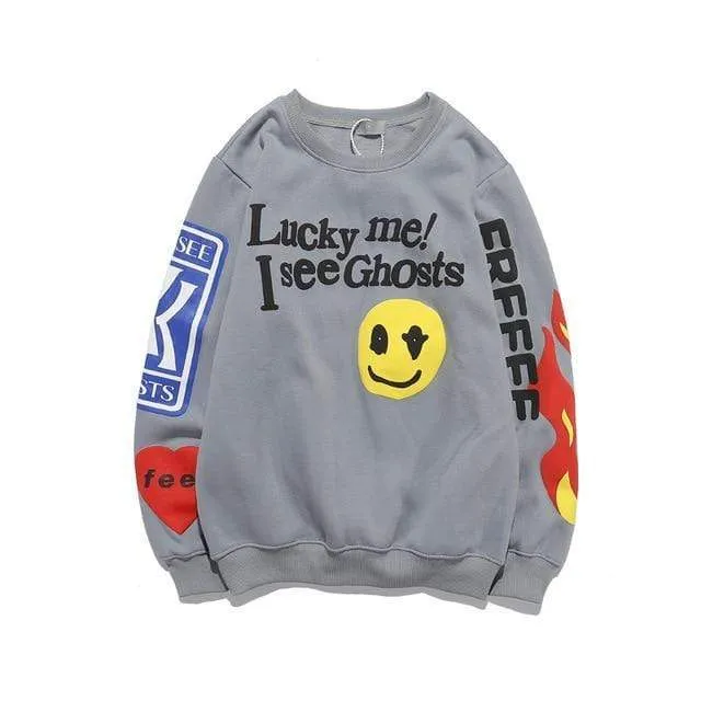 Fleece-Sweatshirt mit Totenkopf-Graffiti-Motiv für Herren, Übergröße, Harajuku, lockere, lässige Paar-Hoodies, Stranger Things-Kapuzenpullover