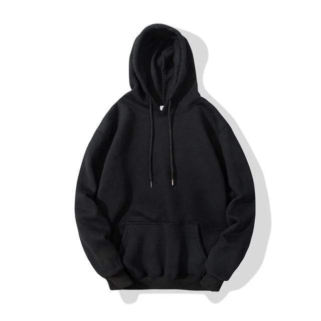Herren Hoodies Hip Hop Streetwear Casual Hoodies Sweatshirts Elastizität Einfarbig Fleece Dicke Warme Gewindemanschetten