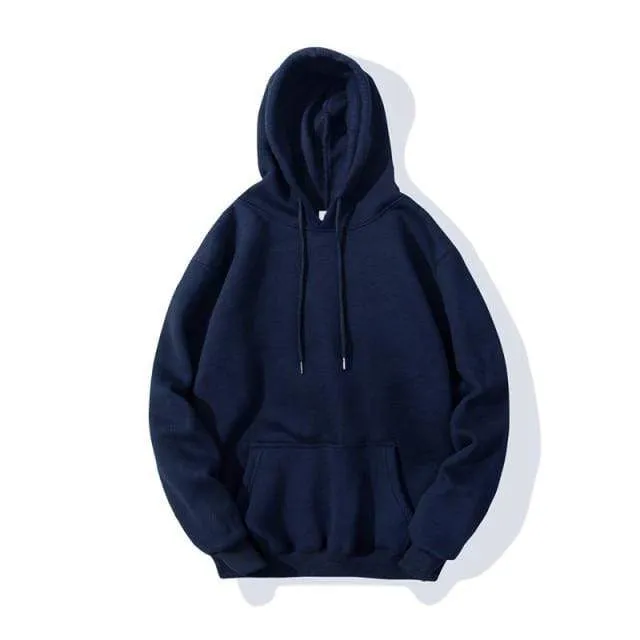Herren Hoodies Hip Hop Streetwear Casual Hoodies Sweatshirts Elastizität Einfarbig Fleece Dicke Warme Gewindemanschetten