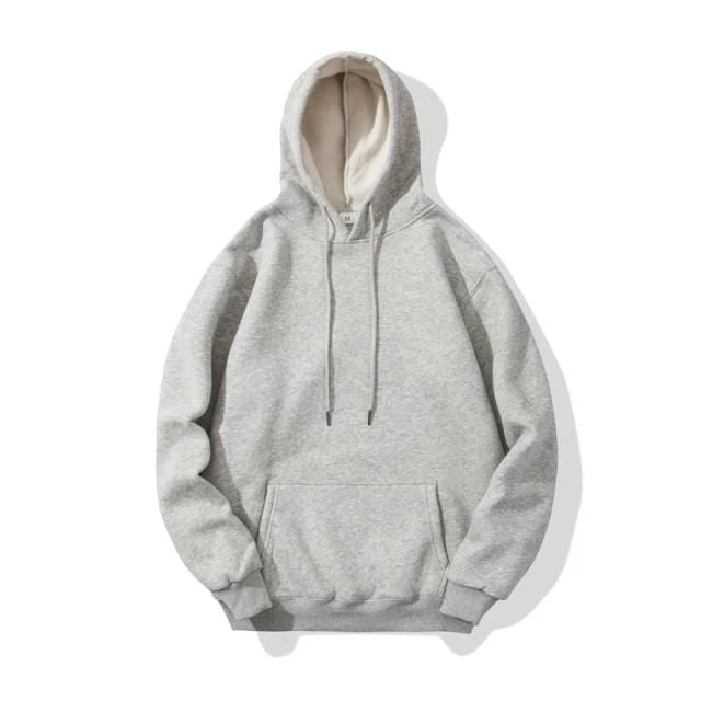 Herren Hoodies Hip Hop Streetwear Casual Hoodies Sweatshirts Elastizität Einfarbig Fleece Dicke Warme Gewindemanschetten