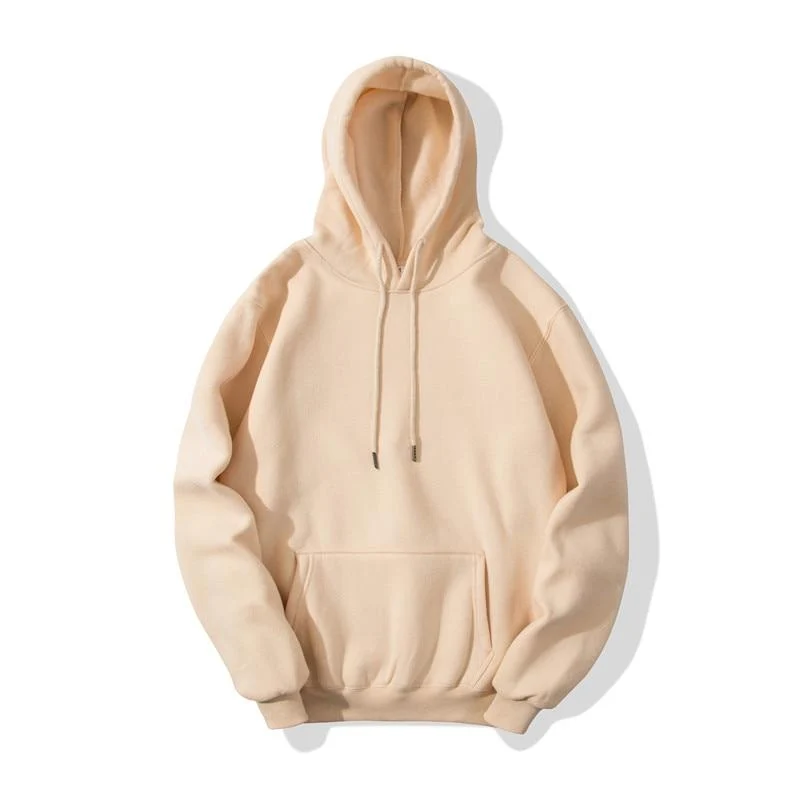Herren Hoodies Hip Hop Streetwear Casual Hoodies Sweatshirts Elastizität Einfarbig Fleece Dicke Warme Gewindemanschetten