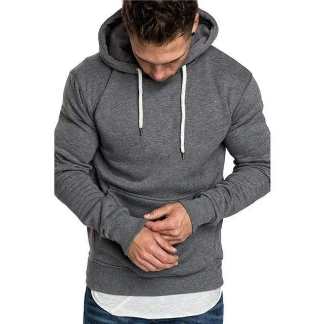 Herren Hoodies Hip Hop Streetwear Casual Hoodies Sweatshirts Elastizität Einfarbig Fleece Dicke Warme Gewindemanschetten