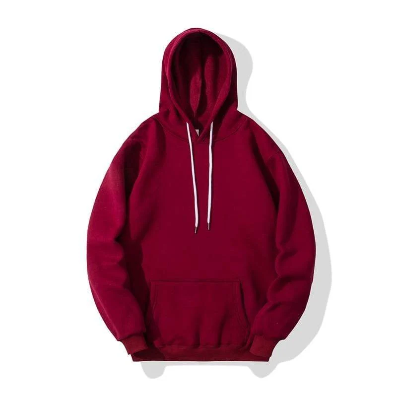 Herren Hoodies Hip Hop Streetwear Casual Hoodies Sweatshirts Elastizität Einfarbig Fleece Dicke Warme Gewindemanschetten