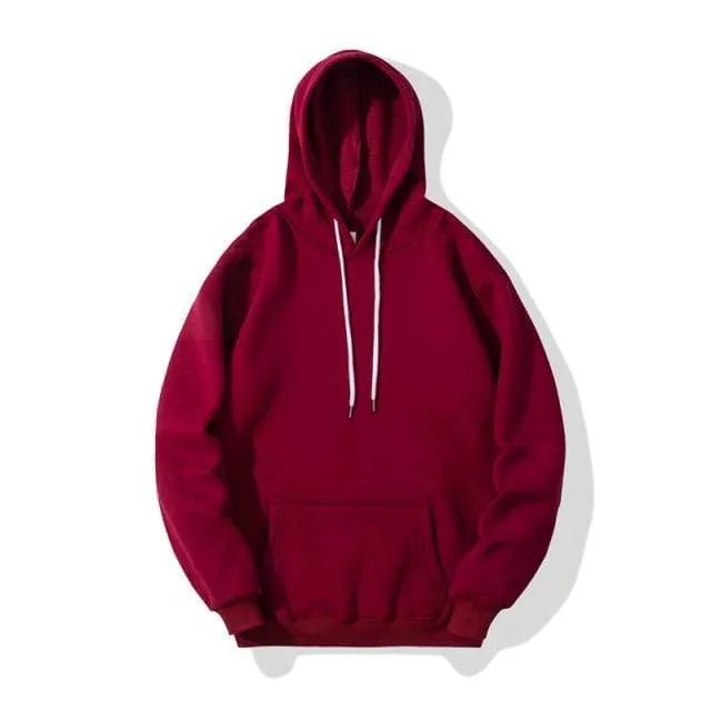 Herren Hoodies Hip Hop Streetwear Casual Hoodies Sweatshirts Elastizität Einfarbig Fleece Dicke Warme Gewindemanschetten