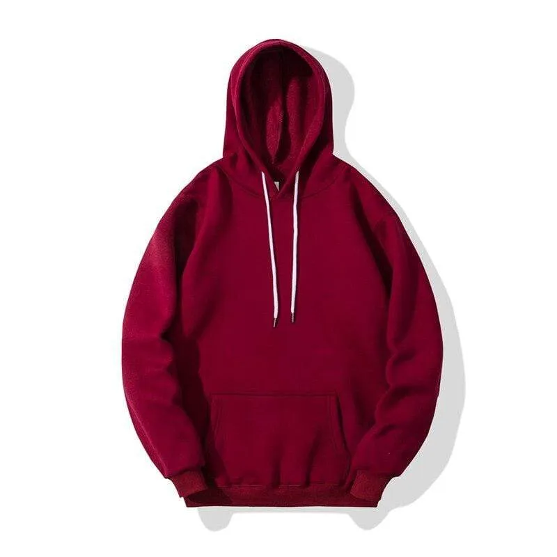 Herren Hoodies Hip Hop Streetwear Casual Hoodies Sweatshirts Elastizität Einfarbig Fleece Dicke Warme Gewindemanschetten