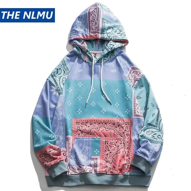 Patchwork Hoodies Sweatshirts Streetwear Herbst Herren Hip Hop Casual Mit Kapuze Pullover Hoodie Harajuku Tops WY086