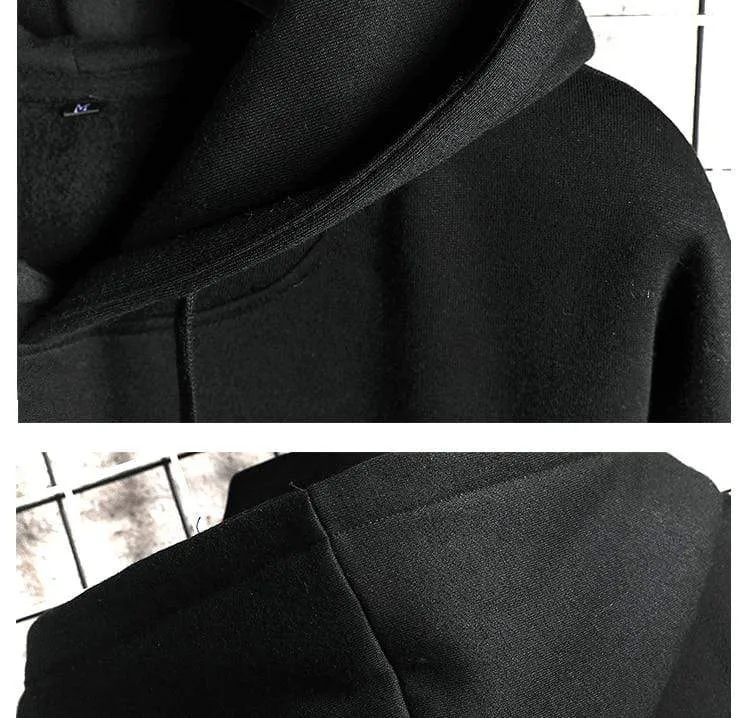 Japan Stil Casual Oansatz 2021 Frühling Herbst Druck Hoodie Sweatshirt Männer Dicke Fleece Hip Hop High Streetwear Kleidung