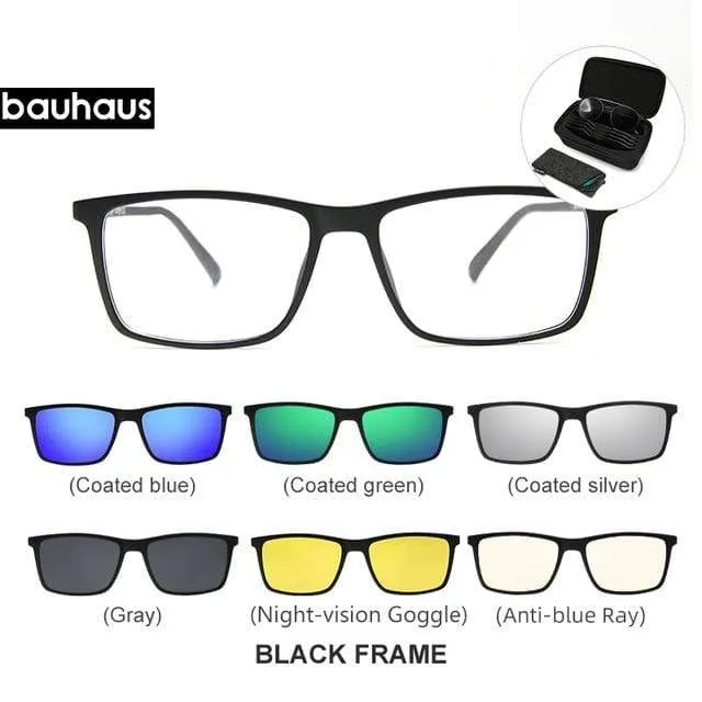 Magnet-Sonnenbrillenclip, verspiegelter Clip auf magnetischer Sonnenbrille, Clip auf Brille für Männer, polarisierter Clip, individuelles Rezept, Myopie