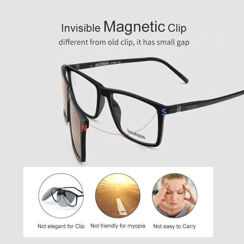 Magnet-Sonnenbrillenclip, verspiegelter Clip auf magnetischer Sonnenbrille, Clip auf Brille für Männer, polarisierter Clip, individuelles Rezept, Myopie