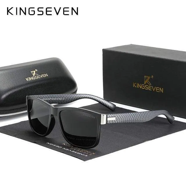 Quadratische Retro-Farbverlauf polarisierte Sonnenbrille Frauen Männer Kohlefasermuster-Design Outdoor-Sportbrillen