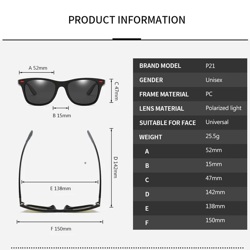 Klassische Polarisierte Sonnenbrille Männer Frauen Marke Design Fahren Quadratischen Rahmen Sonnenbrille Männlichen Goggle UV400 Gafas De Sol
