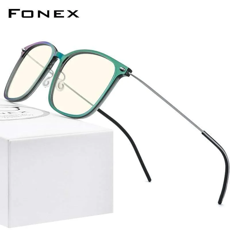 Anti-Blaulicht-Schutzbrille für Damen, Anti-Blaulicht-UV-Schutz, Computerbrille für Herren, FAB010 (Nylonrahmen B, Titanbügel)