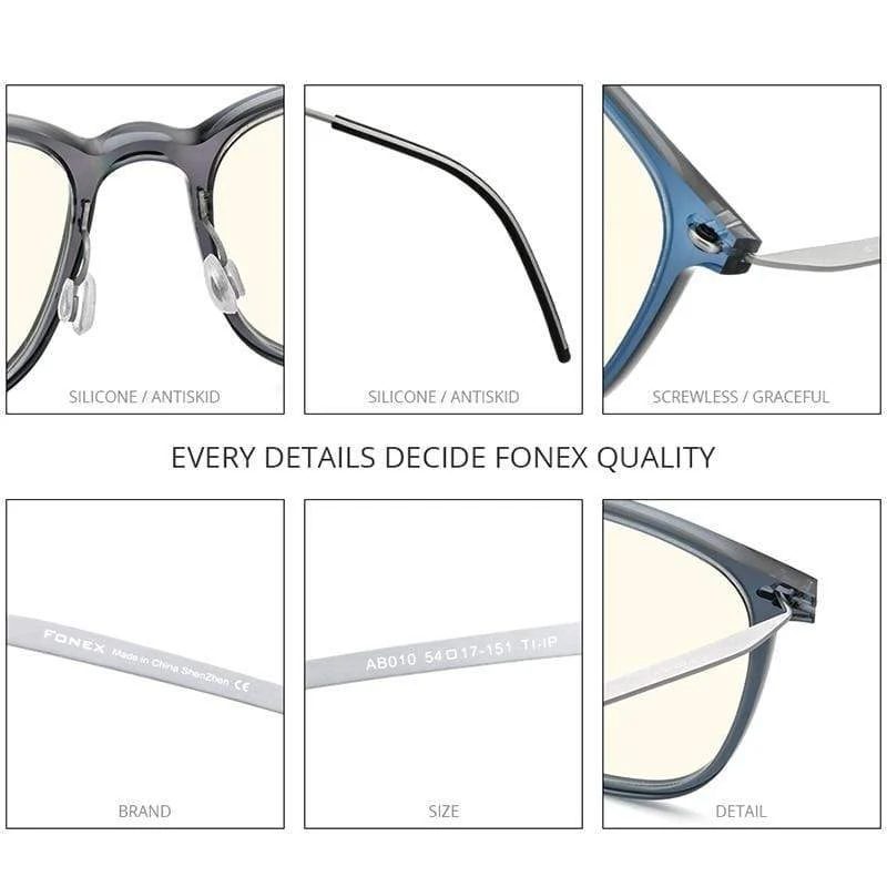 Anti-Blaulicht-Schutzbrille für Damen, Anti-Blaulicht-UV-Schutz, Computerbrille für Herren, FAB010 (Nylonrahmen B, Titanbügel)
