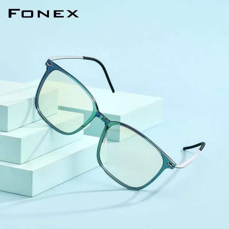 Anti-Blaulicht-Schutzbrille für Damen, Anti-Blaulicht-UV-Schutz, Computerbrille für Herren, FAB010 (Nylonrahmen B, Titanbügel)