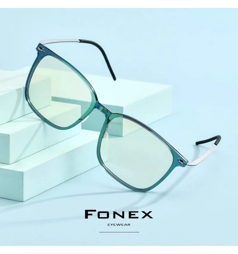 Anti-Blaulicht-Schutzbrille für Damen, Anti-Blaulicht-UV-Schutz, Computerbrille für Herren, FAB010 (Nylonrahmen B, Titanbügel)