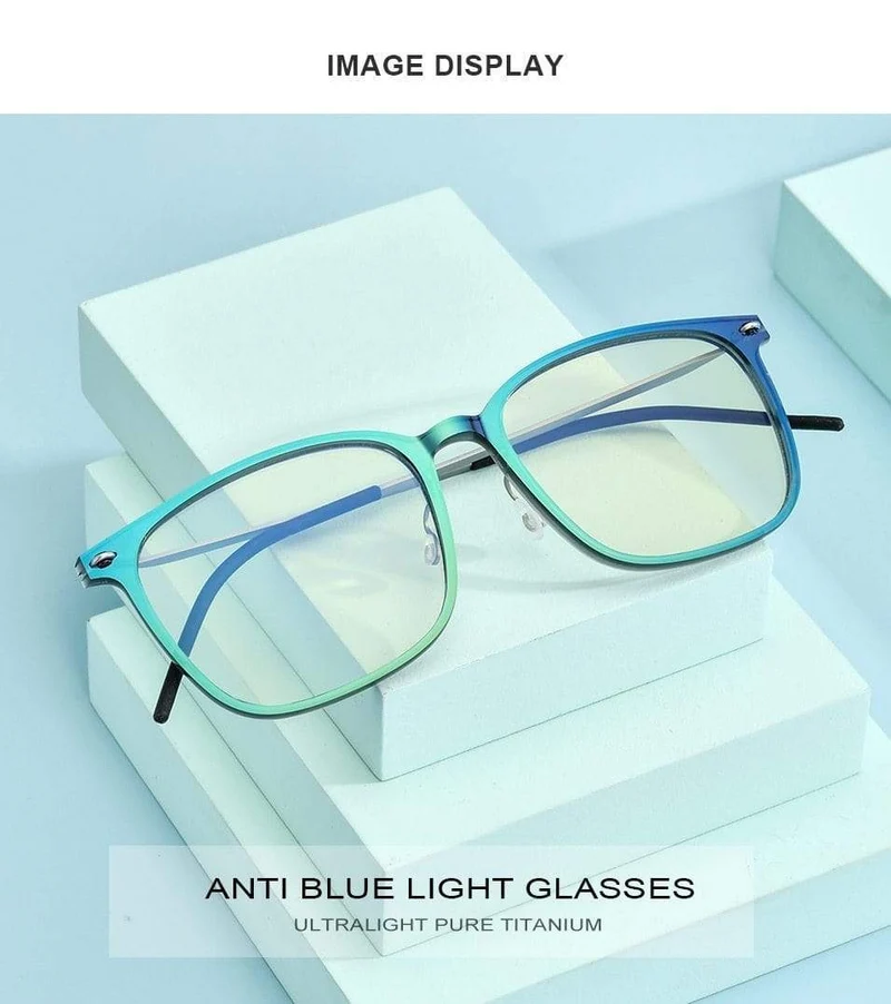 Anti-Blaulicht-Schutzbrille für Damen, Anti-Blaulicht-UV-Schutz, Computerbrille für Herren, FAB010 (Nylonrahmen B, Titanbügel)