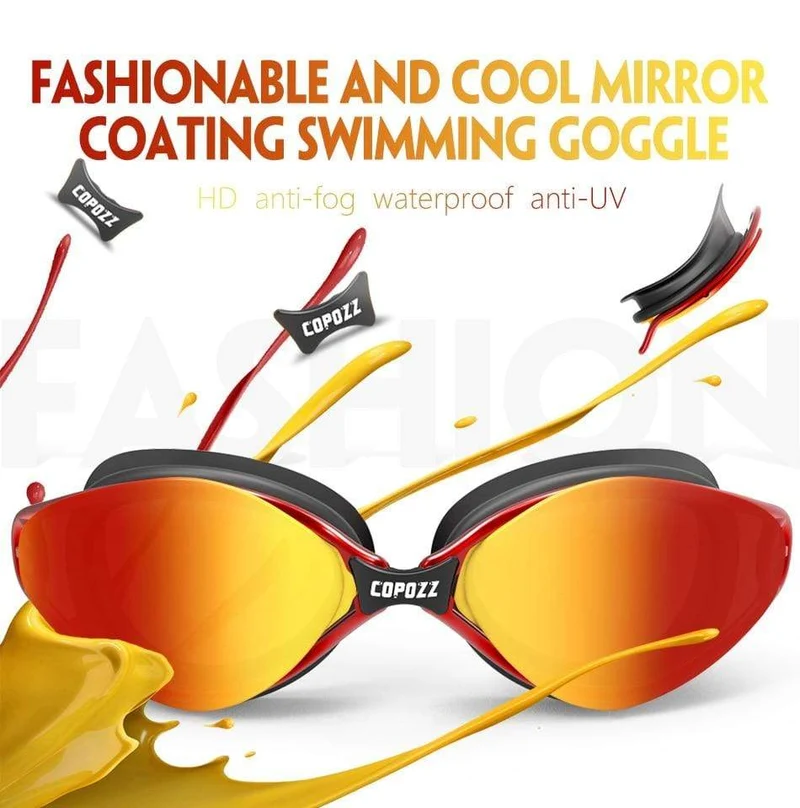 Professionelle Schwimmbrille mit Antibeschlag-UV-Schutz, verstellbare Schwimmbrille für Herren und Damen, wasserdichte Silikonbrille