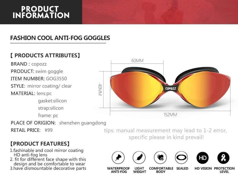 Professionelle Schwimmbrille mit Antibeschlag-UV-Schutz, verstellbare Schwimmbrille für Herren und Damen, wasserdichte Silikonbrille