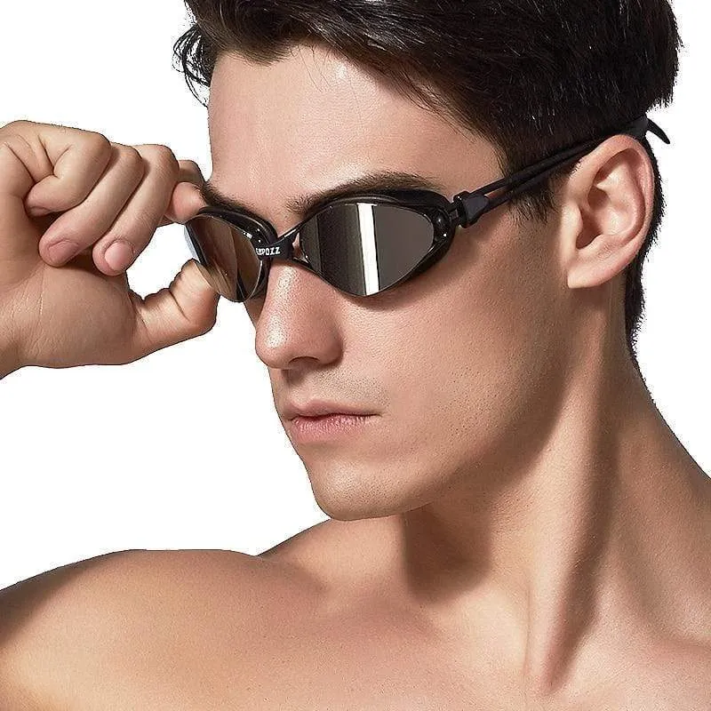 Professionelle Schwimmbrille mit Antibeschlag-UV-Schutz, verstellbare Schwimmbrille für Herren und Damen, wasserdichte Silikonbrille