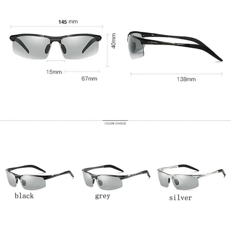 Männer Photochrome Polarisierte Sonnenbrille Aluminium Rahmen UV400 Sonnenbrille Männliche Brillen Schutzbrillen