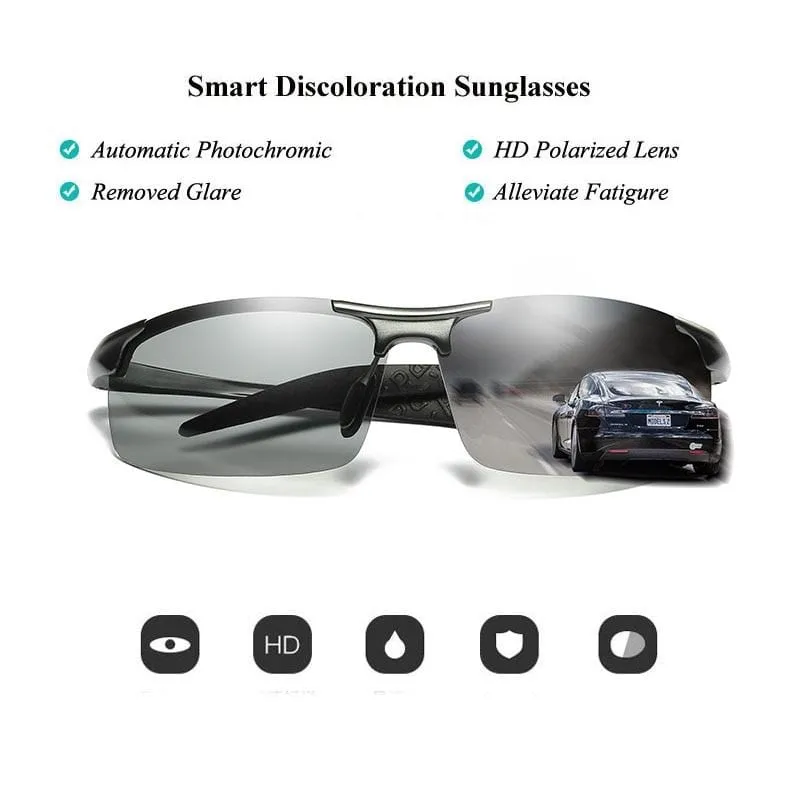 Männer Photochrome Polarisierte Sonnenbrille Aluminium Rahmen UV400 Sonnenbrille Männliche Brillen Schutzbrillen