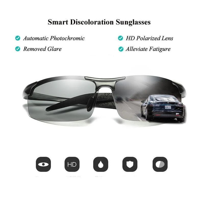 Männer Photochrome Polarisierte Sonnenbrille Aluminium Rahmen UV400 Sonnenbrille Männliche Brillen Schutzbrillen