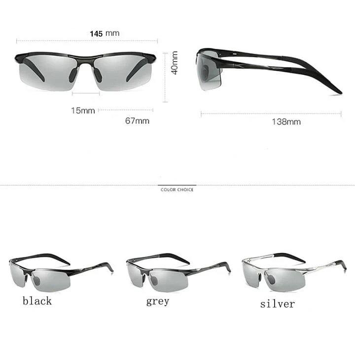 Männer Photochrome Polarisierte Sonnenbrille Aluminium Rahmen UV400 Sonnenbrille Männliche Brillen Schutzbrillen