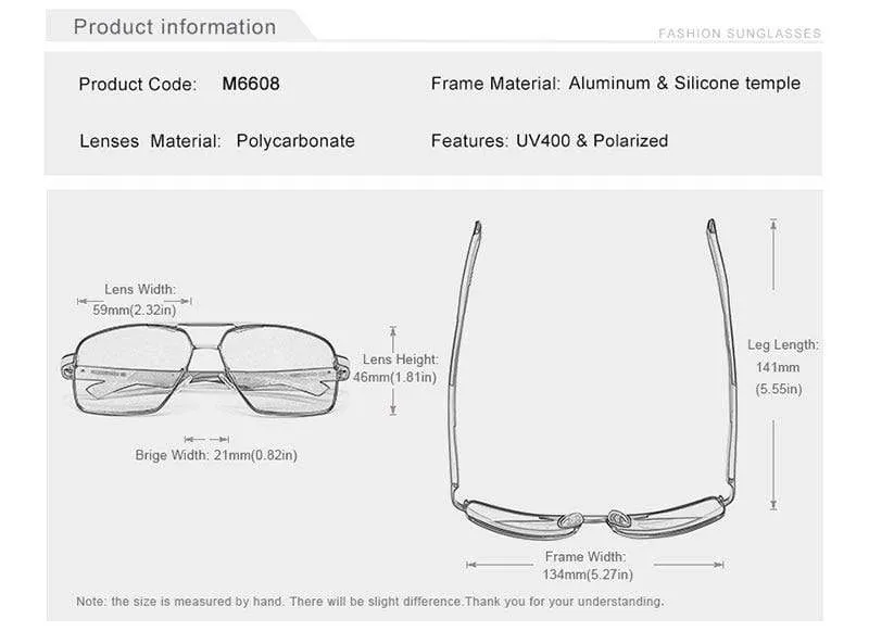 Männer Vintage Aluminium Polarisierte Sonnenbrille Klassische Marke sonnenbrille Beschichtung Objektiv Fahren Brillen Für Männer/Frauen M6608