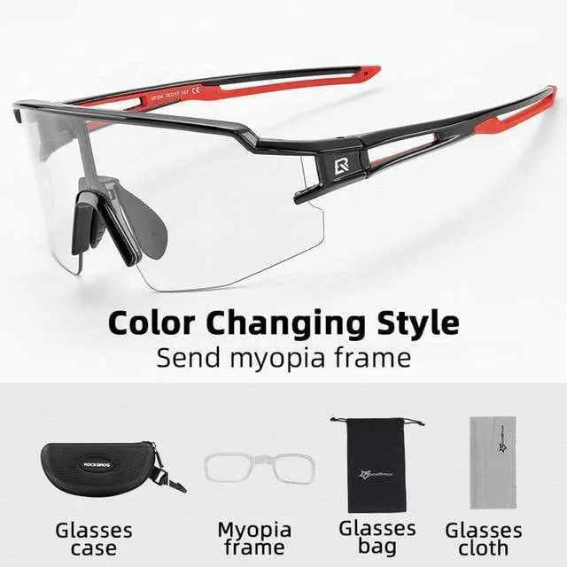 Photochrome Radfahren Gläser Polarisierte Integrierte Myopie Rahmen Sport Sonnenbrille Männer Frauen Gläser Radfahren Brillen Goggle